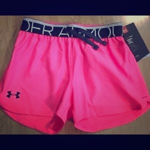 Pink under amour shorts